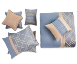 Broyhill Corinth Denim Geo 8-Piece Comforter Set -Home Furnishings Store 810459761 1