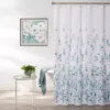 White & Blue Eucalyptus Fabric Shower Curtain