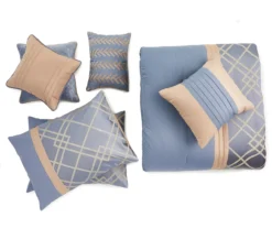 Broyhill Corinth Denim Geo 8-Piece Comforter Set -Home Furnishings Store 810461374 1 1