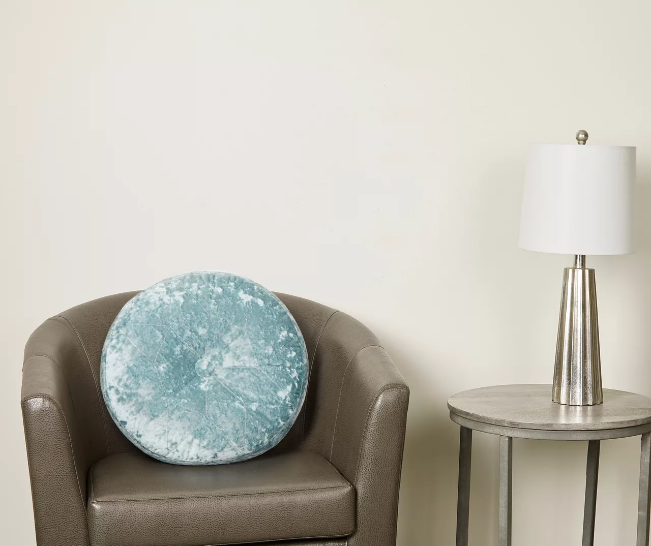 Jolie Aqua Velvet Round Throw Pillow 2 Jolie Aqua Velvet Round Throw Pillow - Image 2