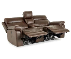 Wellsley Leather Power Reclining Console Loveseat -Home Furnishings Store 810469259 1