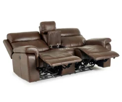 Wellsley Leather Power Reclining Console Loveseat -Home Furnishings Store 810469259 2 1