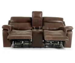 Wellsley Leather Power Reclining Console Loveseat -Home Furnishings Store 810469259 5