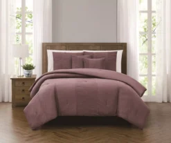 Broyhill Purple Crinkle 5-Piece Comforter Set