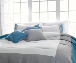 Vittorio Teal & Gray Comforter Set -Home Furnishings Store 810485246 810485247 3