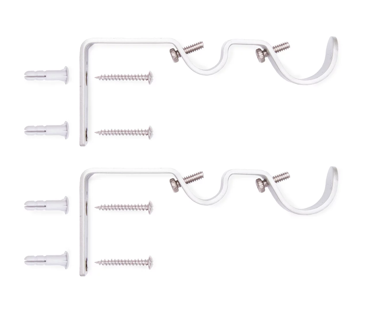 Brushed Nickel Adjustable Double Curtain Rod Brackets, 2-Pack 2 Brushed Nickel Adjustable Double Curtain Rod Brackets, 2-Pack - Image 2