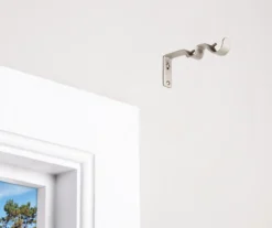 Brushed Nickel Adjustable Double Curtain Rod Brackets, 2-Pack 5 Brushed Nickel Adjustable Double Curtain Rod Brackets, 2-Pack -Home Furnishings Store 810489230 2