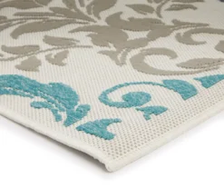 Broyhill Eastlake Teal & Gray Damask Outdoor Area Rug 6 Broyhill Eastlake Teal & Gray Damask Outdoor Area Rug -Home Furnishings Store 810497108 810497109 810497110 2 1