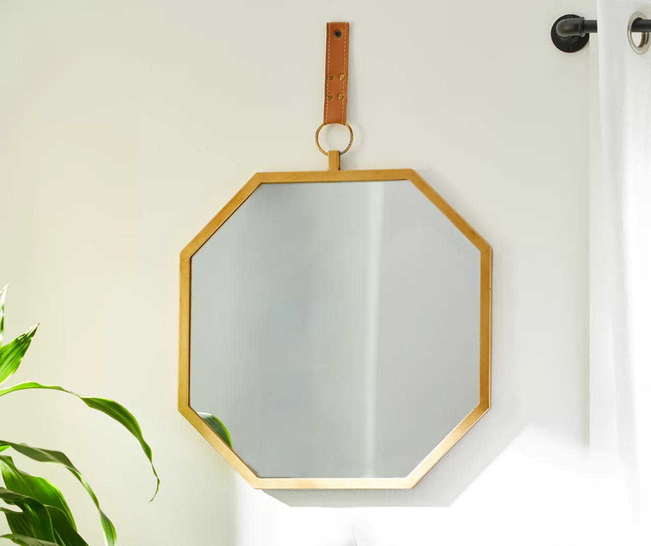 Gold Framed Octagonal Hanging Mirror 3 Gold Framed Octagonal Hanging Mirror - Image 3
