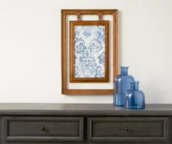 Double-Framed Light Blue Damask Hanging Wall Decor -Home Furnishings Store 810498388 2