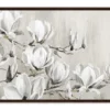 White Magnolia Tree Framed Canvas