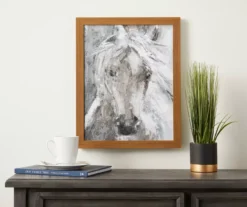 White Horse Framed Plaque 6 White Horse Framed Plaque -Home Furnishings Store 810515621 2