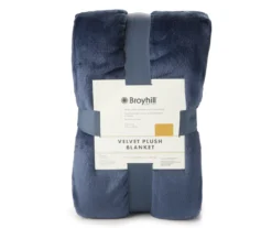 Navy Queen/King Velvet Plush Blanket