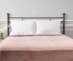 Sepia Rose Zigzag-Embossed Velvet King Blanket 9 Sepia Rose Zigzag-Embossed Velvet King Blanket -Home Furnishings Store 810531015 810617577 5