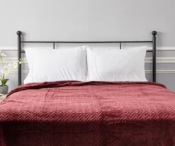 Tawny Port Jacquard Supreme Velvet King Blanket 9 Tawny Port Jacquard Supreme Velvet King Blanket -Home Furnishings Store 810531016 4