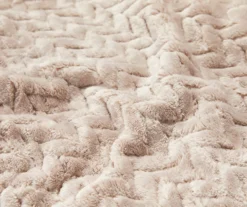 Tan Jacquard Supreme Velvet King Blanket -Home Furnishings Store 810531017 810617578 4