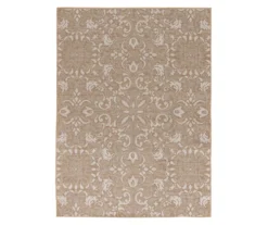 Broyhill Sandpointe Tan & Ecru Damask Outdoor Area Rug -Home Furnishings Store 810546500 810546501 810546502 1 1