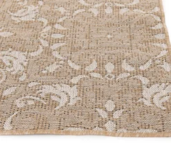 Broyhill Sandpointe Tan & Ecru Damask Outdoor Area Rug -Home Furnishings Store 810546500 810546501 810546502 2 1