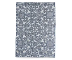 Broyhill Sandpointe Cobalt & Ecru Damask Outdoor Area Rug -Home Furnishings Store 810546503 810546507
