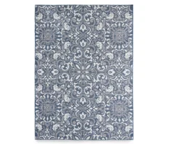 Broyhill Sandpointe Cobalt & Ecru Damask Outdoor Area Rug -Home Furnishings Store 810546506