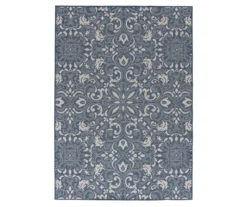 Broyhill Sandpointe Cobalt & Ecru Damask Outdoor Area Rug -Home Furnishings Store 810546507 810546506 810546505 810546504 810546503 1