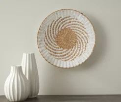 White Round Woven Swirl Wall Decor 5 White Round Woven Swirl Wall Decor -Home Furnishings Store 810547450 2