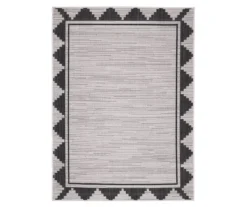 Broyhill Gray & Black Geometric Border Indoor/Outdoor Area Rug -Home Furnishings Store 810547882 1