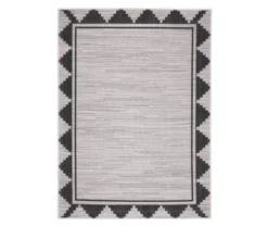 Broyhill Gray & Black Geometric Border Outdoor Area Rug -Home Furnishings Store 810547883 810547882 810547881 1