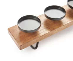 Wood & Metal 5-Tier Pillar Candle Holder -Home Furnishings Store 810548907 2