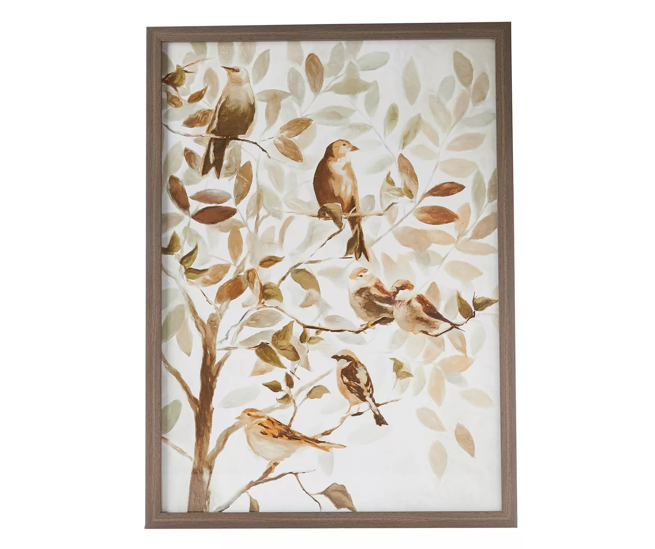 Brown & White Birds In Tree Framed Art Print 1 Brown & White Birds In Tree Framed Art Print
