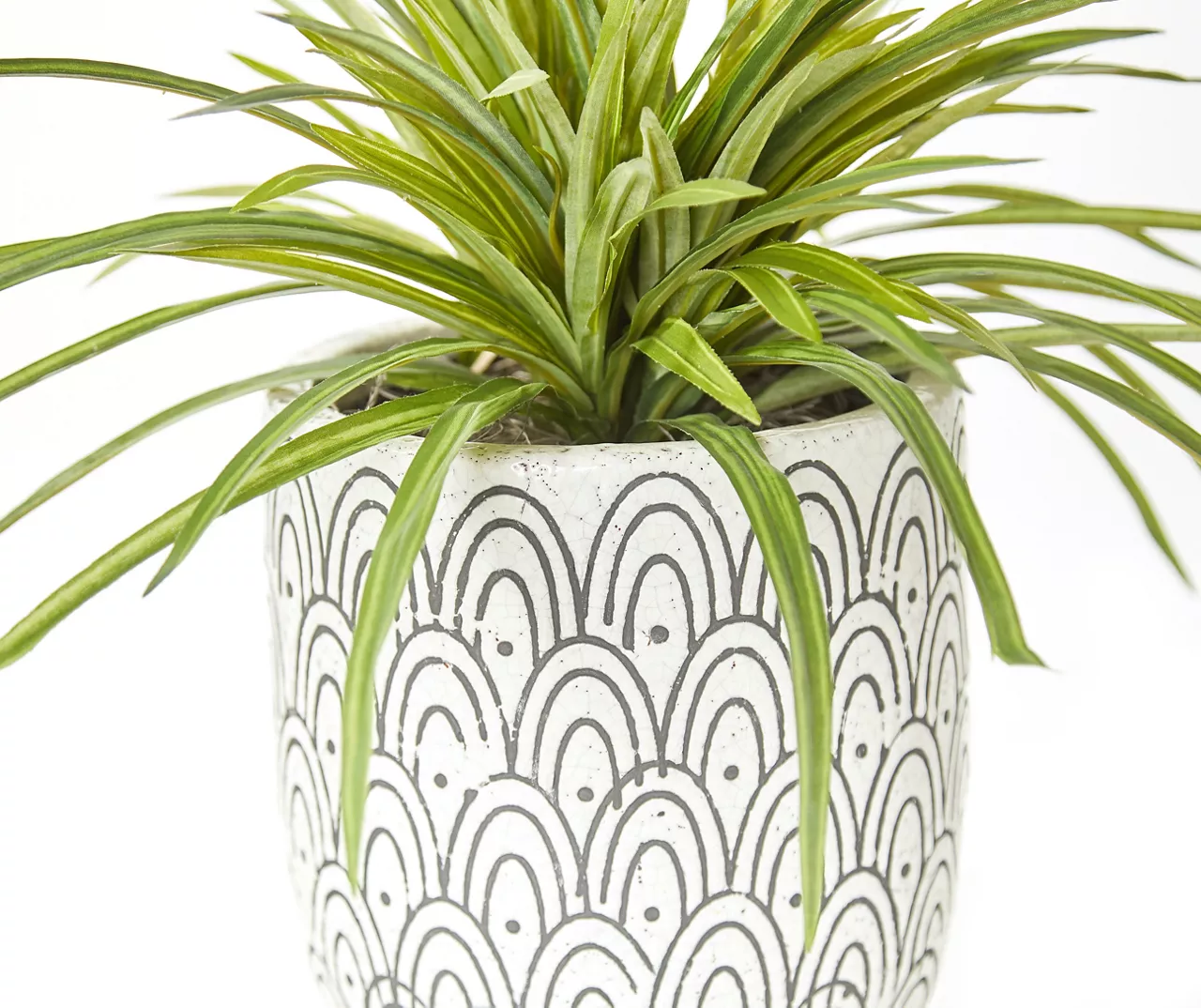 Grass In Arch Pattern Pot 2 Grass In Arch Pattern Pot - Image 2