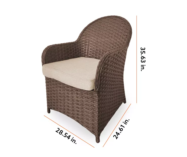 Broyhill Autumn Cove All-Weather Wicker Cushioned Patio Captain's Dining Chair 3 Broyhill Autumn Cove All-Weather Wicker Cushioned Patio Captain's Dining Chair - Image 3
