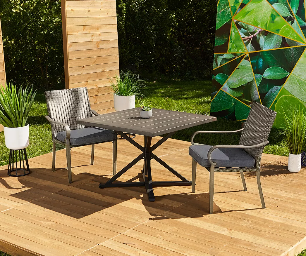 Broyhill Autumn Cove Wood Look Square Steel Patio Dining Table 13 Broyhill Autumn Cove Wood Look Square Steel Patio Dining Table - Image 13