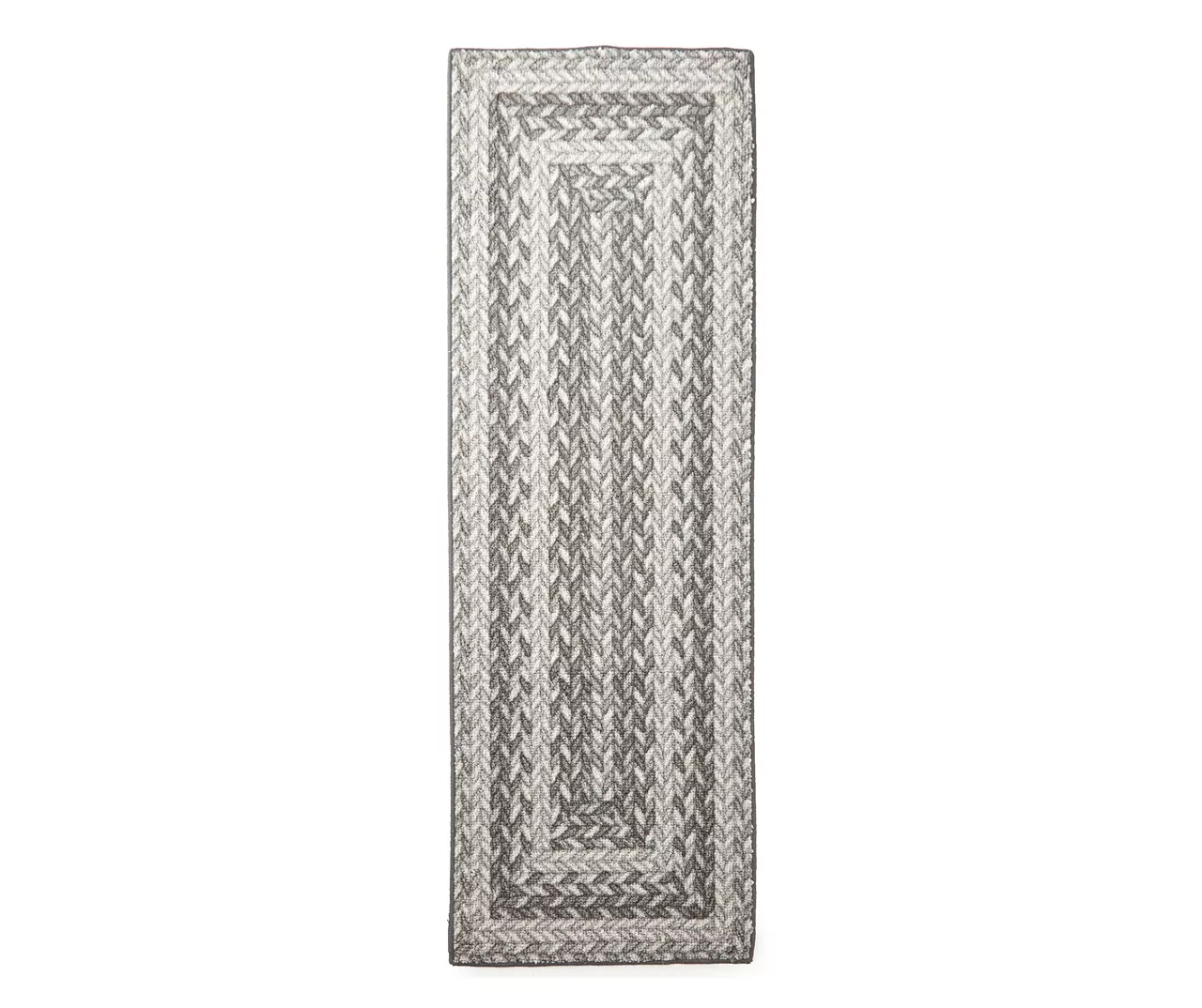 Broyhill Gray Braided Print Accent Rug 2 Broyhill Gray Braided Print Accent Rug - Image 2