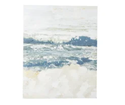 Blue & White Abstract Ocean 1 Wrapped Canvas