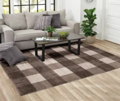 Broyhill Regina Brown & Greige Checkerboard Area Rug -Home Furnishings Store 810562551 810562555 810562559 2 1