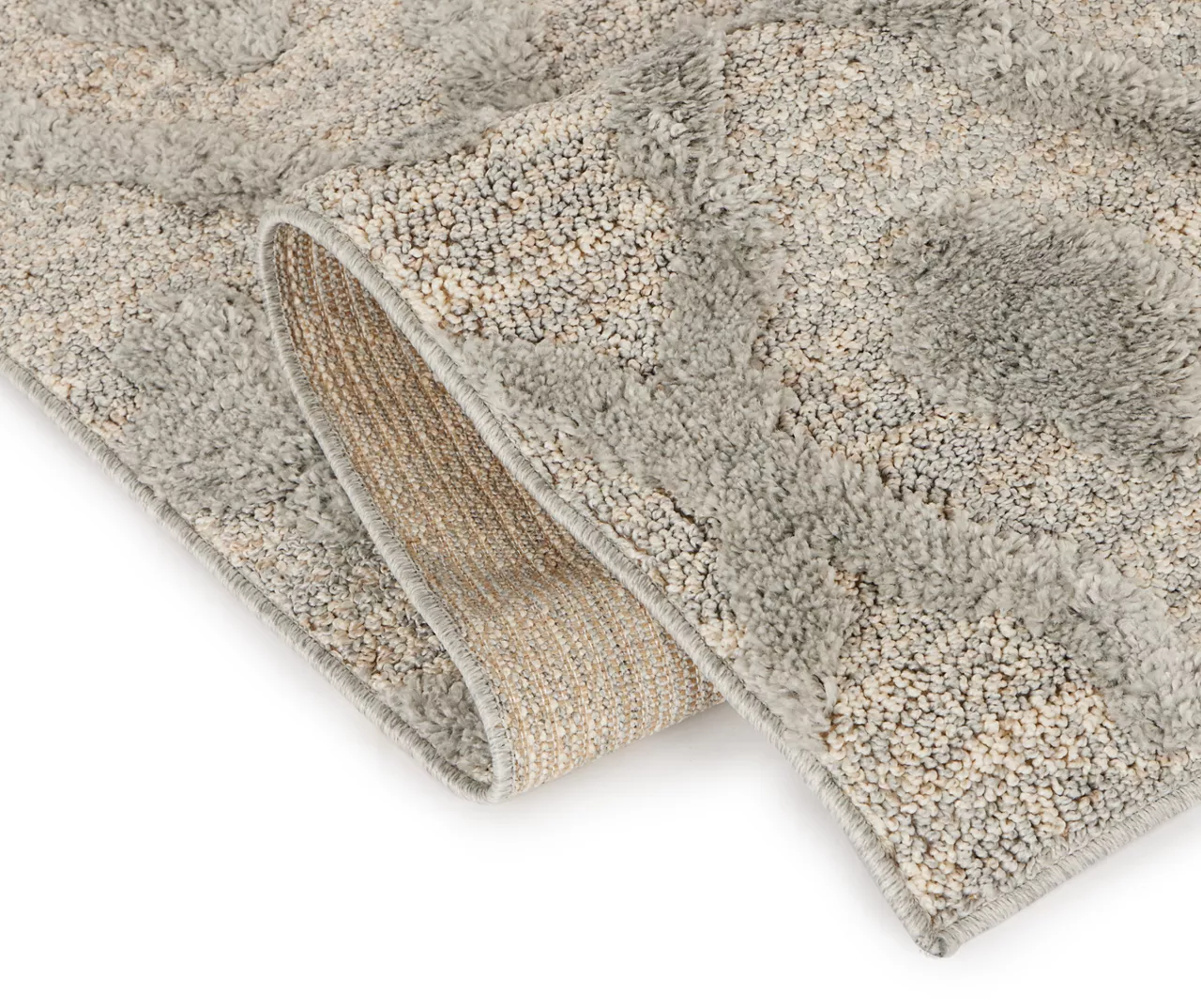 London Light Gray Diamond Lattice Shag Runner Rug, (2' X 7') 3 London Light Gray Diamond Lattice Shag Runner Rug, (2' X 7') - Image 3