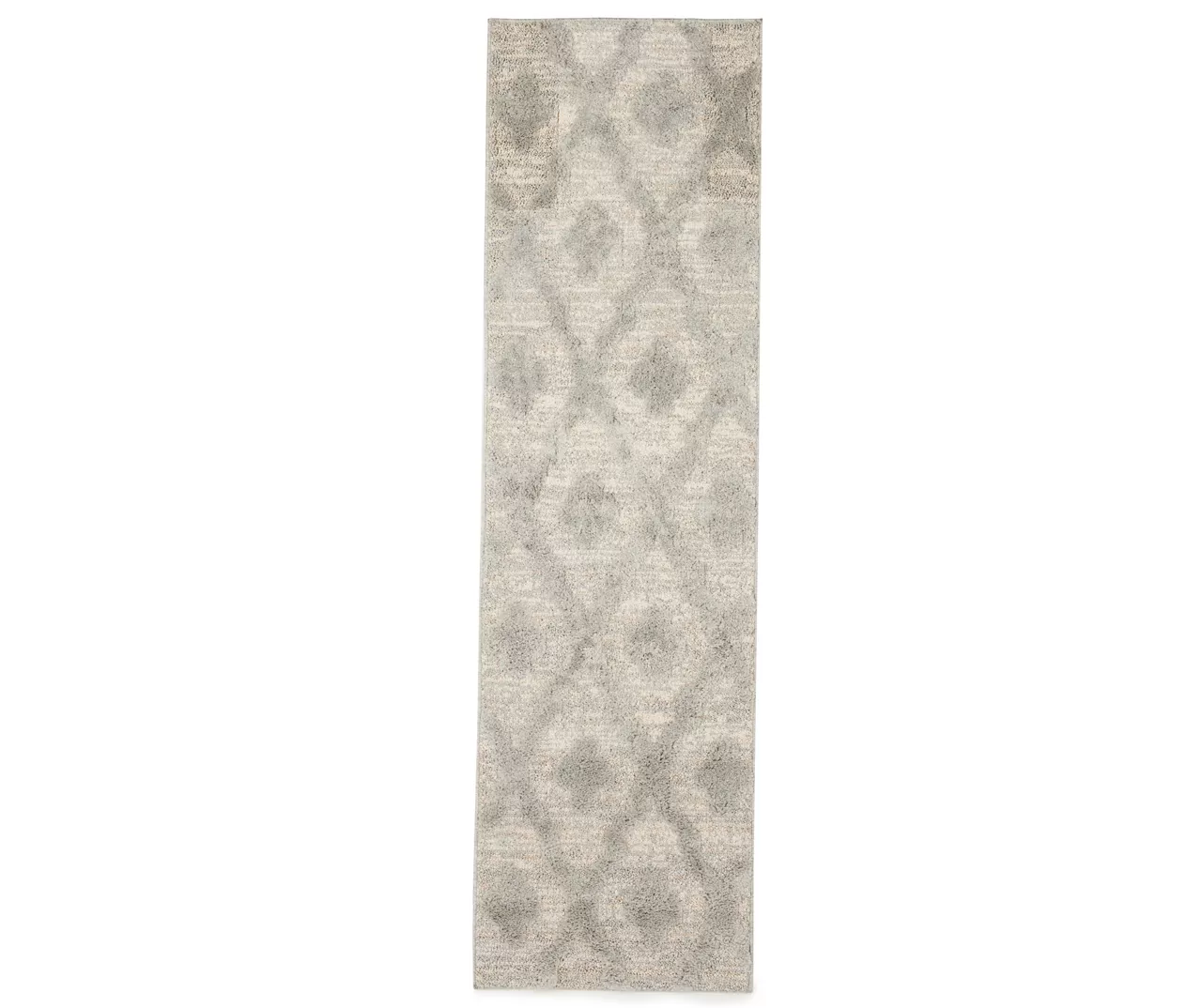 London Light Gray Diamond Lattice Shag Runner Rug, (2' X 7') 1 London Light Gray Diamond Lattice Shag Runner Rug, (2' X 7')
