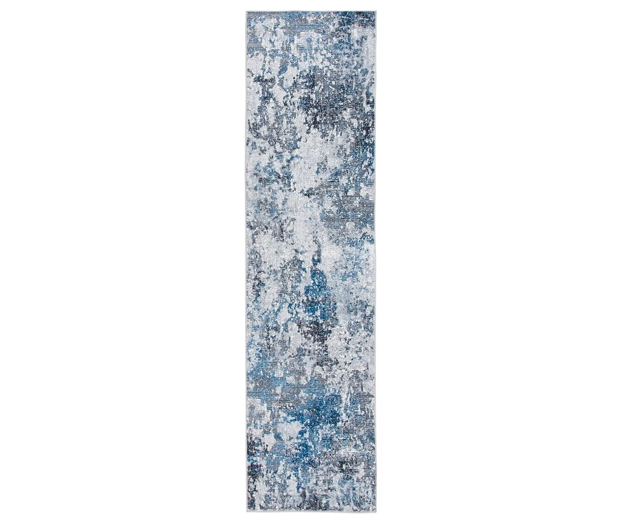 Harvey Blue & Gray Abstract Runner Rug, (2' X 7') 1 Harvey Blue & Gray Abstract Runner Rug, (2' X 7')