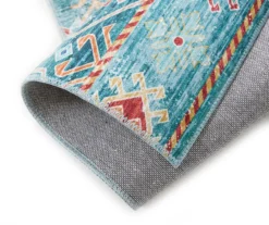 Caden Green & Orange Geometric Floral Runner Rug, (2' X 7') -Home Furnishings Store 810563288 2