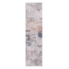 Paityn Gray & Blue Abstract Runner Rug, (2' X 7')