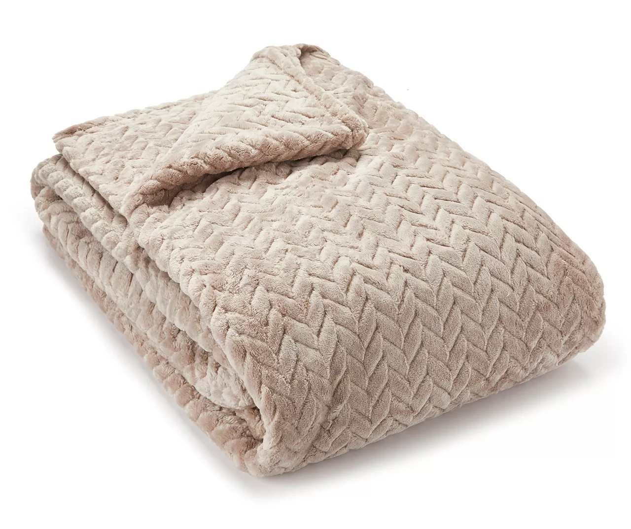 Tan Chevron Embossed Velvet Queen Blanket 2 Tan Chevron Embossed Velvet Queen Blanket - Image 2