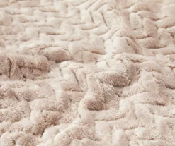 Tan Chevron Embossed Velvet Queen Blanket 7 Tan Chevron Embossed Velvet Queen Blanket -Home Furnishings Store 810573799 810573801 2