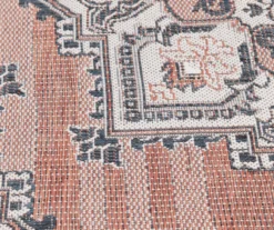 Braiden Orange & Navy Floral Medallion Outdoor Area Rug, (8' X 10') -Home Furnishings Store 810587368 810587369 810587370 4 1