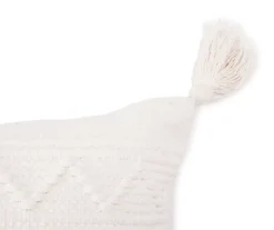 White Tamara Stripe Tassel-Accent Throw Pillow -Home Furnishings Store 810590725 2 A8