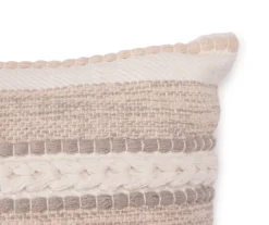 White & Tan Woven Dot Stripe Throw Pillow 5 White & Tan Woven Dot Stripe Throw Pillow -Home Furnishings Store 810590728 2 A8