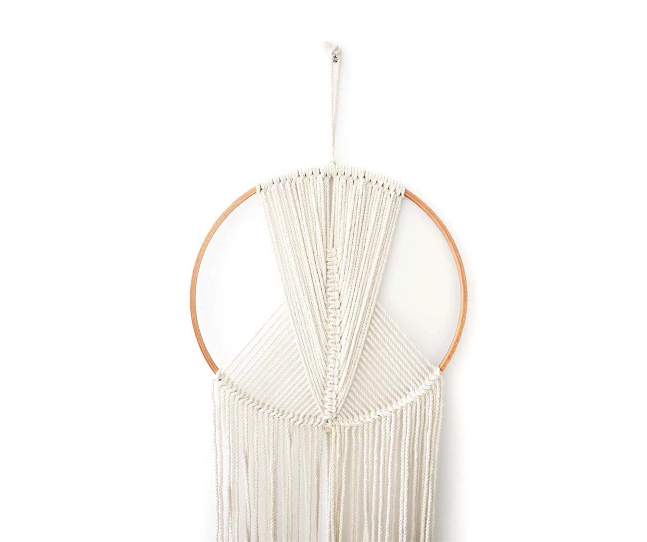 White & Brown Macrame Wall Hoop Decor 3 White & Brown Macrame Wall Hoop Decor - Image 3