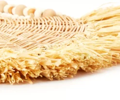 Wild Sedona Raffia & Beads Hanging Wall Fan -Home Furnishings Store 810601626 A8 4