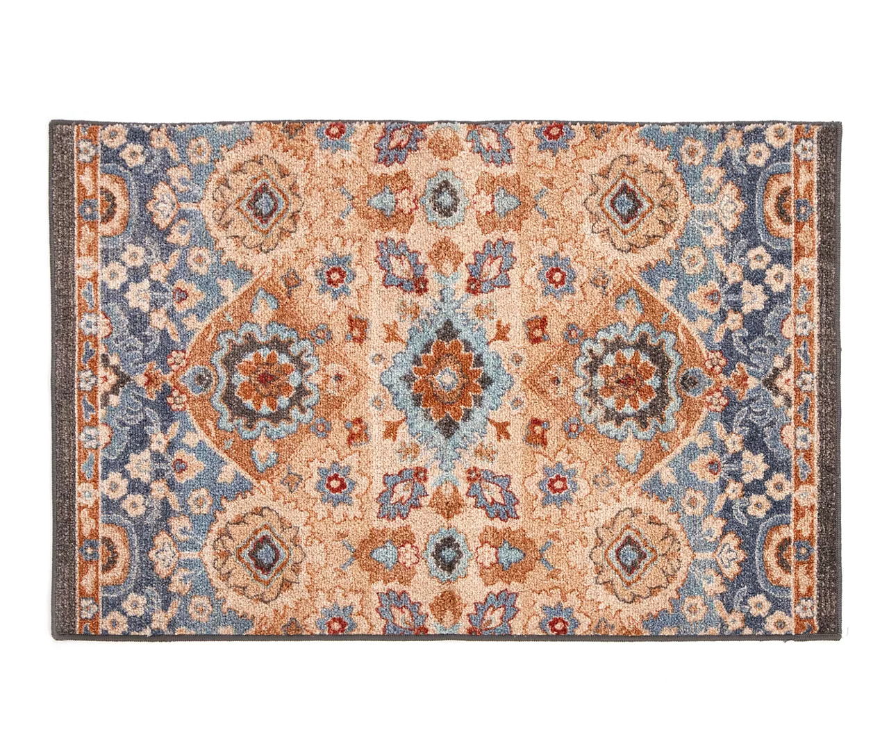 Broyhill Blue & Tan Traditional Floral Accent Rug 3 Broyhill Blue & Tan Traditional Floral Accent Rug - Image 3