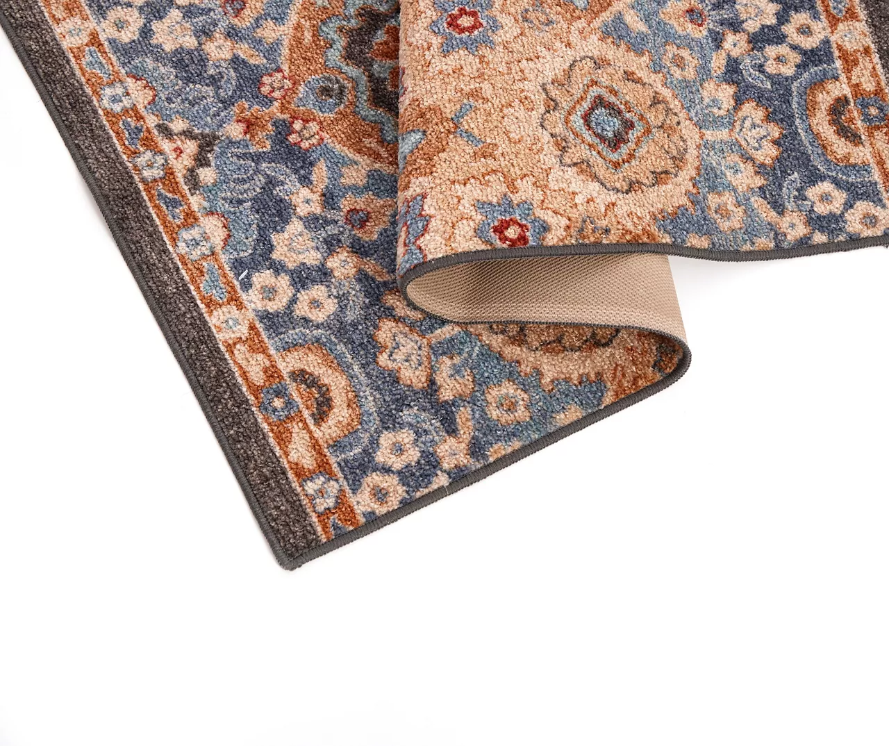 Broyhill Blue & Tan Traditional Floral Accent Rug 6 Broyhill Blue & Tan Traditional Floral Accent Rug - Image 6